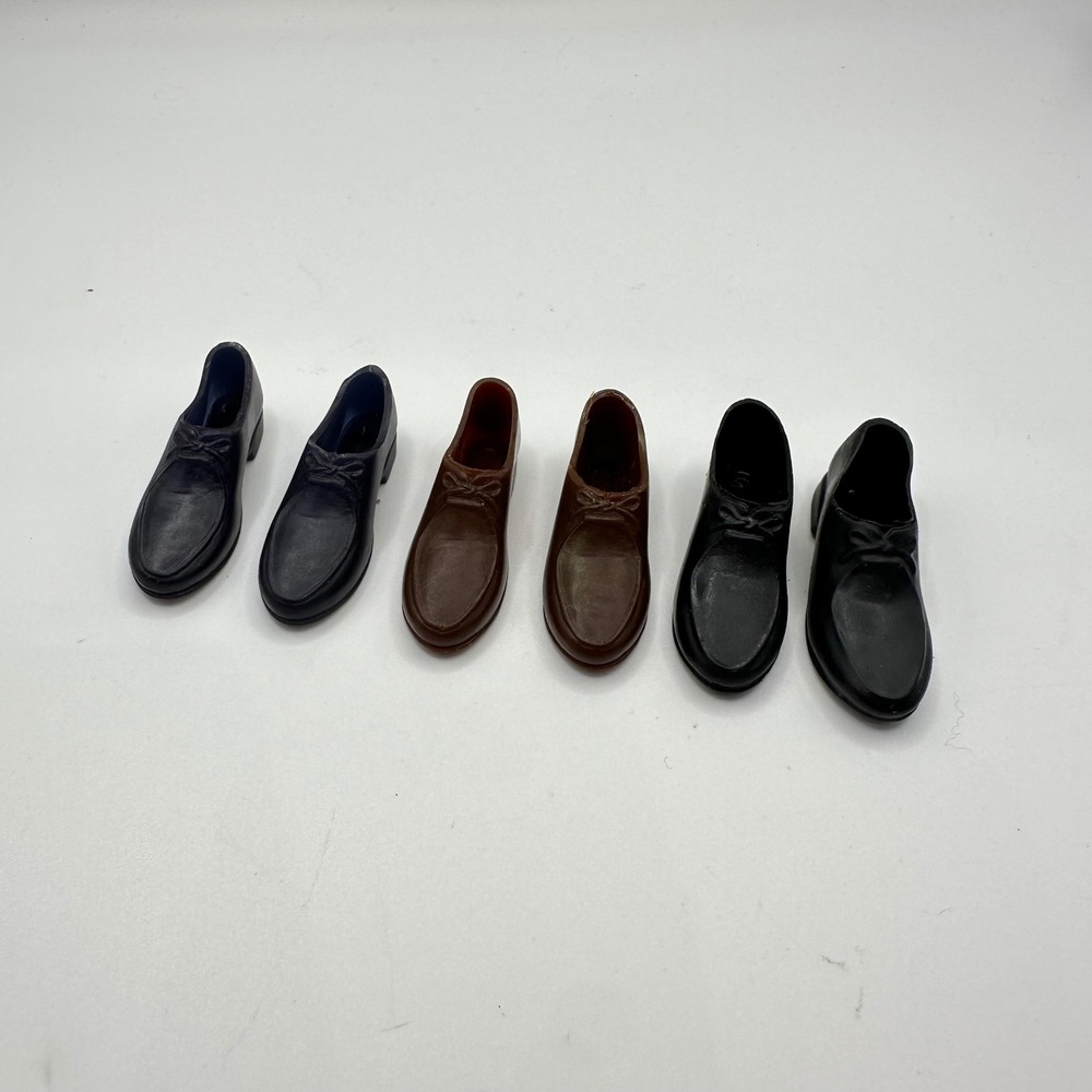 Vintage Mattel Ken Allan Doll Shoes Lot Navy Brown Black Loafers Japan 3 Pairs